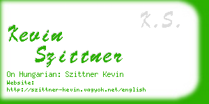 kevin szittner business card